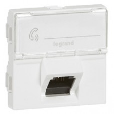 Prise RJ 45 Mosaic - Cat.6 - STP - inclinée 45° - 2 modules - blanc - LCS²