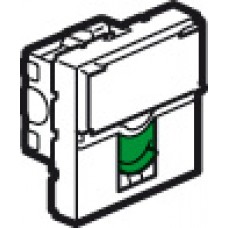 Prise RJ 45 Mosaic - Cat. 6 - FTP - Volet vert - 2 modules - Blanc - LCS²