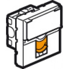 Prise RJ 45 Mosaic - Cat. 6 - FTP - Volet orange - 2 modules - Blanc - LCS²