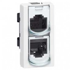 Prise doubleur téléphone/Ethernet RJ 45 - FTP - 9 contacts - 1 module - LCS²