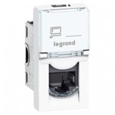 Prise RJ 45 Mosaic - Cat. 6 UTP - 1 module - blanc - LCS²