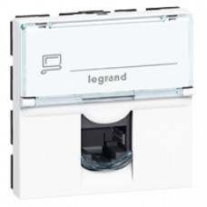 Prise RJ 45 Mosaic - Cat.6 - STP - Blindage métal - 2 modules - blanc - LCS²