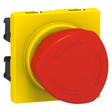 Poussoir coup de poing arrêt d'urgence Mosaic - 1/4 de tour - 10 A - 2 mod