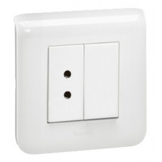 Prise pour poire d'appel ou alarme biomédicale-entraxe 12 mm - Livrée sur plaque