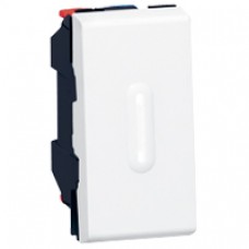 Poussoir témoin Mosaic - 1 modules - 6 A - blanc