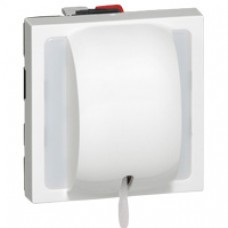 Poussoir inverseur à tirage Mosaic - 2 modules - 6 A - blanc
