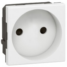 Prise Mosaic - 2P droite - 2 modules - blanc