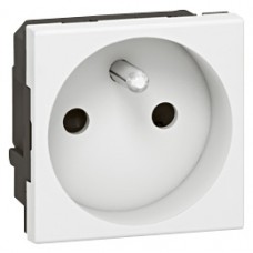 Prise Mosaic - 2P+T droite - 2 modules - blanc