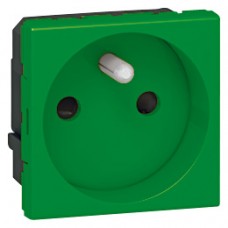 Prise Mosaic - 2P+T enjoliveur vert - 2 mod