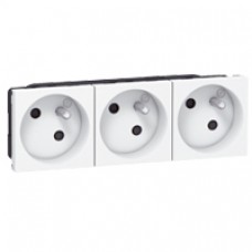 Prise multi supports Mosaic - 3x2P+T à 45° - bornes auto - 6 modules - blanc