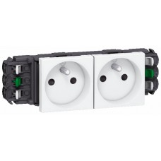 Prise Mosaic pour goulottes DLP- 2x2P+T - bornes auto