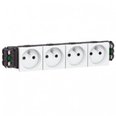 Prise Mosaic pour goulottes DLP- 4x2P+T - bornes auto