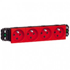 Prise Mosaic pour goulottes DLP- 4x2P+T détrompage - bornes auto