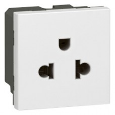 Prise Mosaic - Euro-US - 2P+T - 2 modules - blanc