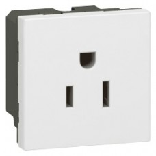 Prise Mosaic - US - 2P+T - 15 A - 2 modules - blanc