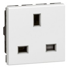Prise Mosaic - std britannique - 2P+T - 13 A - 2 modules - blanc