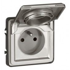 Prise std Français 2P+T à volet IP 55 - 16 A - 250 V - Prog Soliroc - IK10