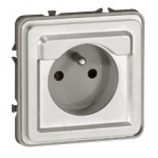 Prise std Français 2P+T sans volet IP 20 - 16 A - 250 V - Prog Soliroc - IK 10