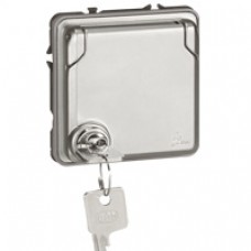 Prise std Français 2P+T à volet verrouillé IP55 - 16A - 250V - Prog Soliroc-IK10