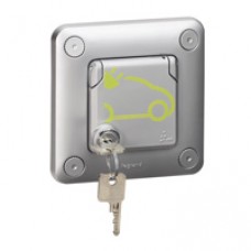Prise GREEN'UP ACCESS - 3,2 KVA-MODE 2 - IP55-IK10 - encastré - volet verrouillé