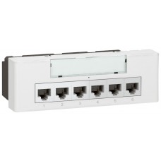Switch-line Mosaic - 10/100 base T - 6+1RJ 45 - 230 V - 6 modules - blanc
