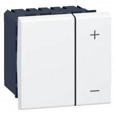 Interrupteur variateur Mosaic - 2 modules - sans neutre - 2 fils - 400 W - blanc
