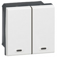 Interrupteur multifonctions BUS/SCS gestion d'éclairage Mosaic-2 directions-blanc