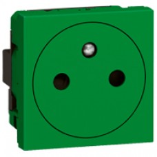 Prise Mosaic - 2P+T à puits affleurant - 2 modules - vert antimicrobien