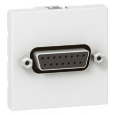Prise SUB D Mosaic - pour ligne type X21 à souder - 2 modules -blanc