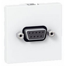 Prise SUB D Mosaic - pour liaison série type RS232 à souder - 2 modules - blanc