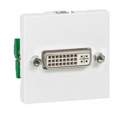 Prise audio vidéo Mosaic - DVI-I - 2 modules - blanc