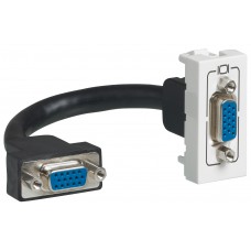 Prise vidéo Programme Mosaic - HD 15 préconnectorisée - 2 modules - blanc