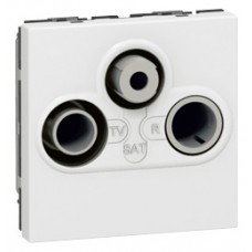 PriseTV/FM/SAT Mosaic - 2 modules - blanc
