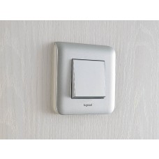 Interrupteur va-et-vient Mosaic - 1 module - 10 AX - aluminium 