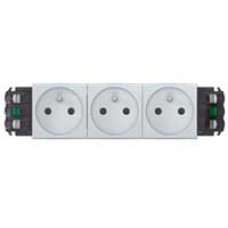 Prise Mosaic pour goulottes DLP - 3x2P+T - bornes auto - aluminium 