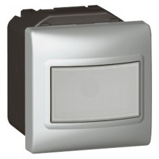 Interrupteur auto Mosaic - 2 modules - avec neutre - 3 fils - 1000 W - aluminium 