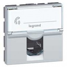 Prise RJ 45 Mosaic - Cat.6A -  STP -  2 modules - Alu