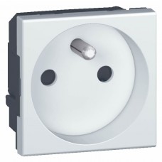Prise Mosaic - 2P+T droite - 2 modules - aluminium 