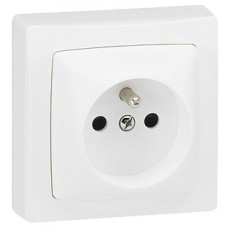 Prise 2P+T éclips de protec appareillage saillie complet - bornes auto - blanc