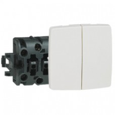 Va-et-vient + poussoir appareillage saillie composable - 6 A - blanc