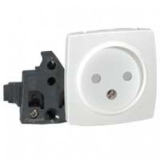 Prise 2P avec éclips de protection appareillage saillie composable - blanc
