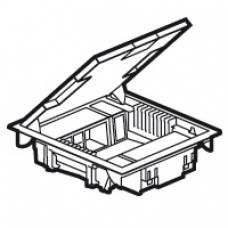Boîte de sol haut. 65 mm - à équiper - 4x2 modules + 2x1 modules - couv inox