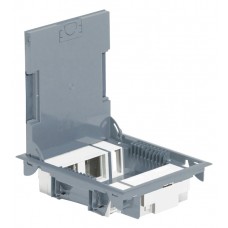 Boîte de sol haut. 65 mm - à équiper - 4x2 modules + 2x1 modules - couv pour revêtement