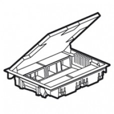 Boîte de sol haut. 65 mm - à équiper - 8x2 modules - couv inox