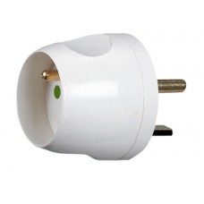 Adaptateur 2P+T - brancht 1 fiche 16 A sur 1 socle 20 A - blanc (étiq)
