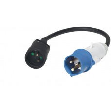 Cordon adaptateur 2P+T - 16 A - borne camping/marina-Franco/P17 - 3G 1,5² -0,3 m