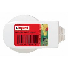 Fiche - 20 A - 2P+T - plast - avec serre-câble - sortie lat - Gencod