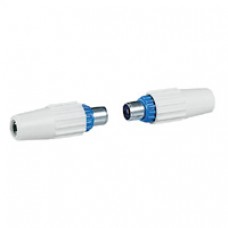 Fiches TV coaxiales normalisées (2) - 1 mâle + 1 femelle Ø9,52 mm (gencod)