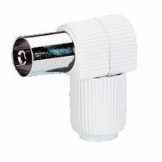 Fiche TV coaxiale normalisée - femelle sortie latérale Ø9,52 mm (gencod)
