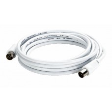 Rallonge TV - 1 fiche femelle + 1 fiche mâle Ø9,52 mm - L. 5 m - blanc (gencod)